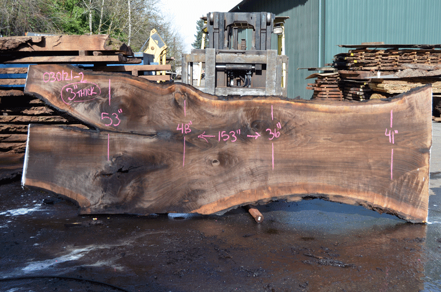 Oregon Black Walnut Slab 030121-02