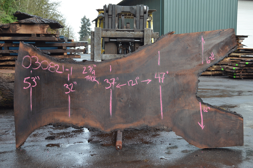 Oregon Black Walnut Slab 030821-01
