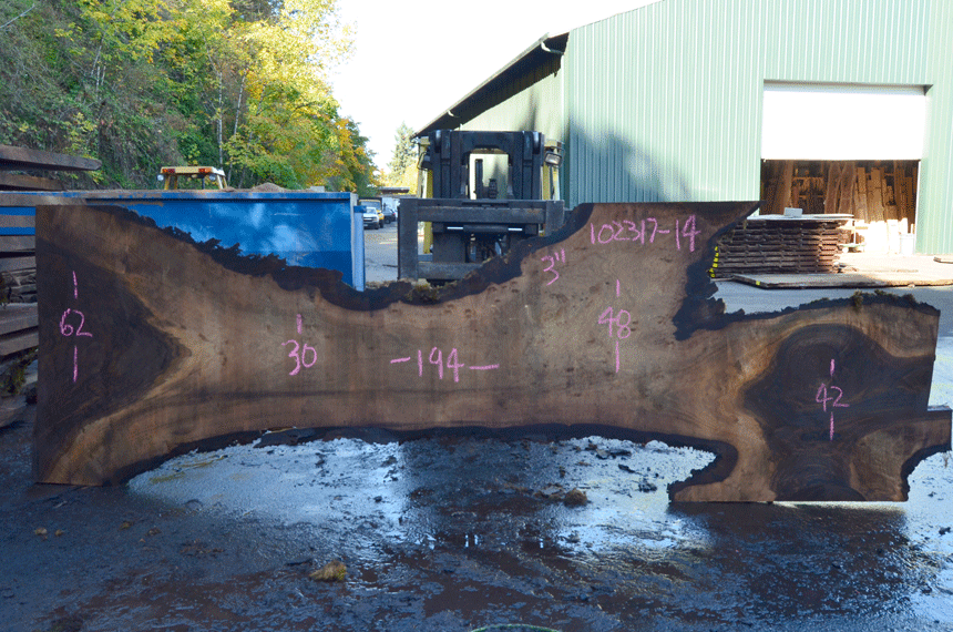 Oregon Black Walnut Slab 102317-14