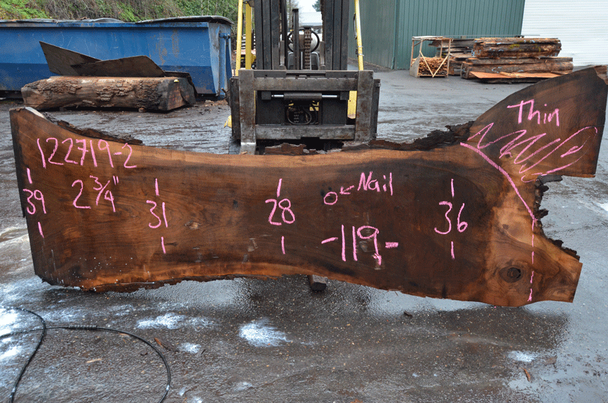 Oregon Black Walnut Slab 122719-02